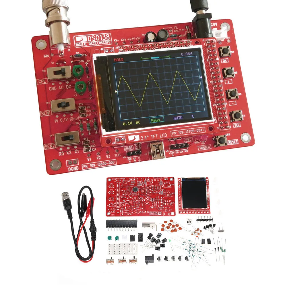 DSO138 2," TFT карманный цифровой осциллограф DIY комплект diy части для Osciloscopio изготовление ручной электронный Обучающий набор 1msp