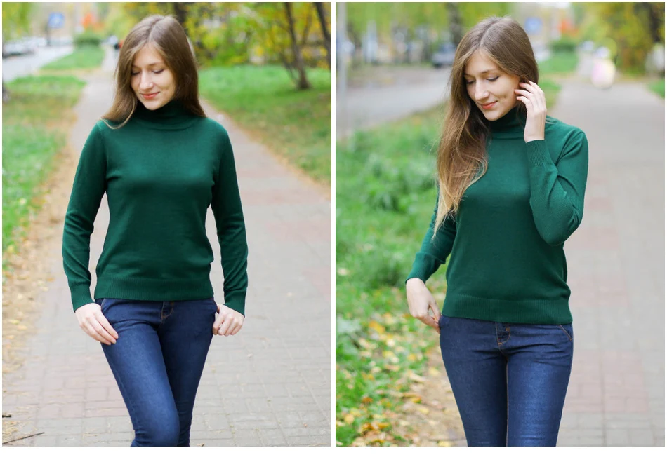 Cashmere Turtleneck Women Sweater-2