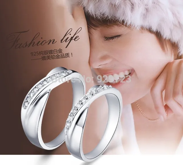 hot sale couple ring band engagement ring wedding band 925 sterling silver engagement couple ring - Wedding Ring Bands For Her hot sale couple ring band engagement ring wedding band 925 sterling silver engagement couple ring - Wedding Ring Bands For Her