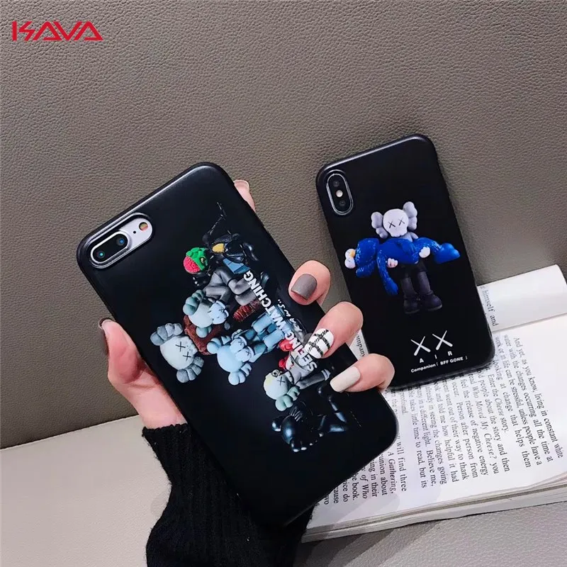 

KAVA Tide brand Kaws XX soft shell Cover case for iPhone X 10 XR XS MAX 6 6S plus 7 8 plus Fashion beautiful Phone cases Coque