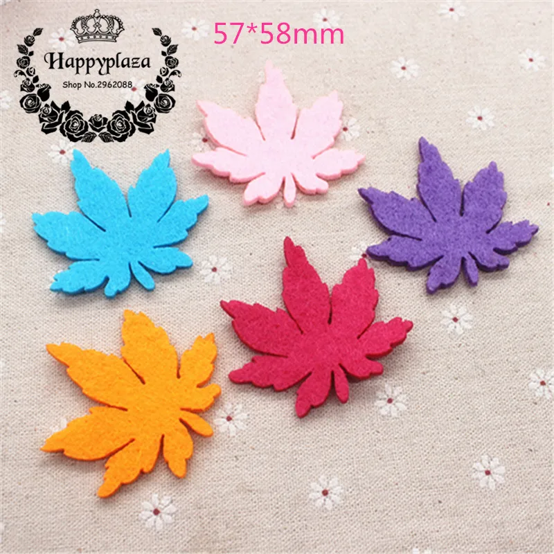 20pcs Lovely Non woven Fabric Maple Leaf Applique Patches Felt
