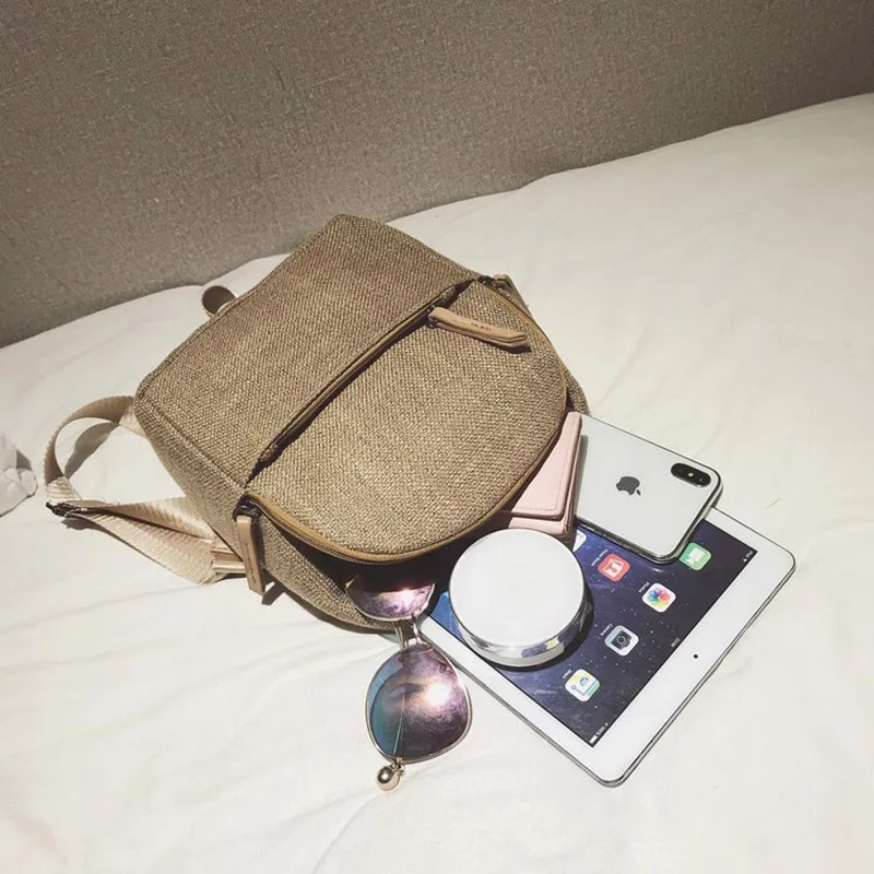 New Women Fahsion Canvas Backpacks Student Travel Female Casual Shoulder Bags Lady Weave Mochila Holiday Knit Back Pack BP3015 (13)