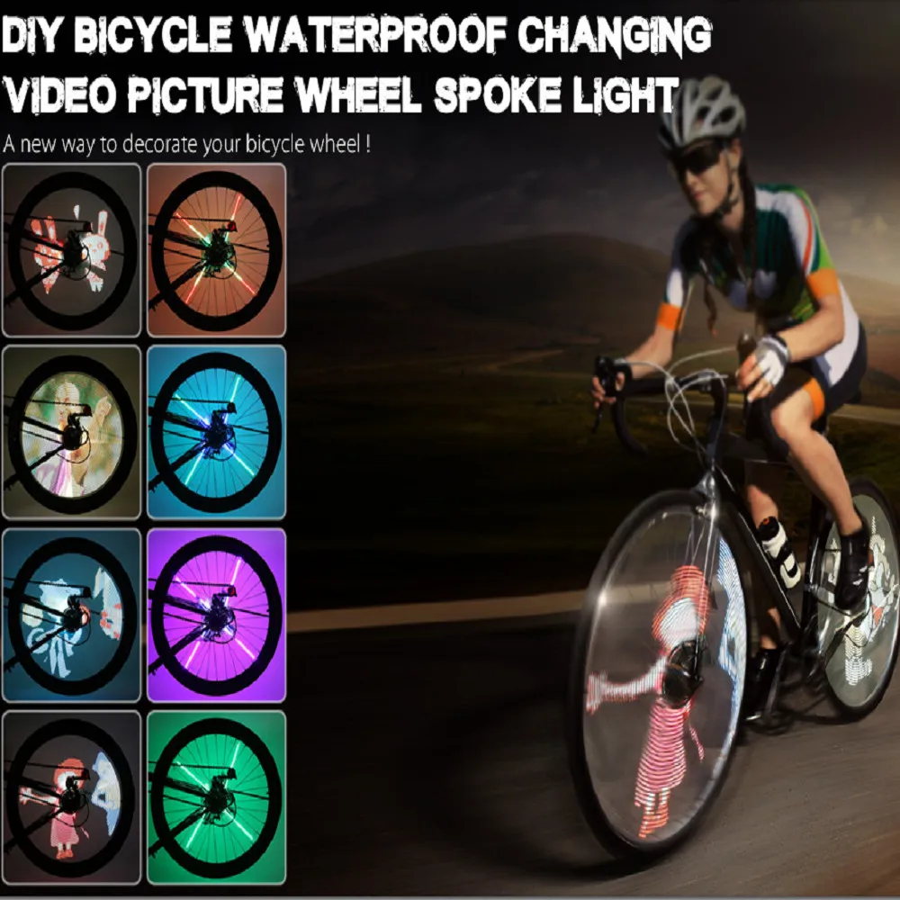 Excellent Cycle Zone Pro DIY Bicycle Light Cycling 416 / 256 LEDs Waterproof Colorful Changing Video Pictures Bike Wheel Spoke Bike Light 1