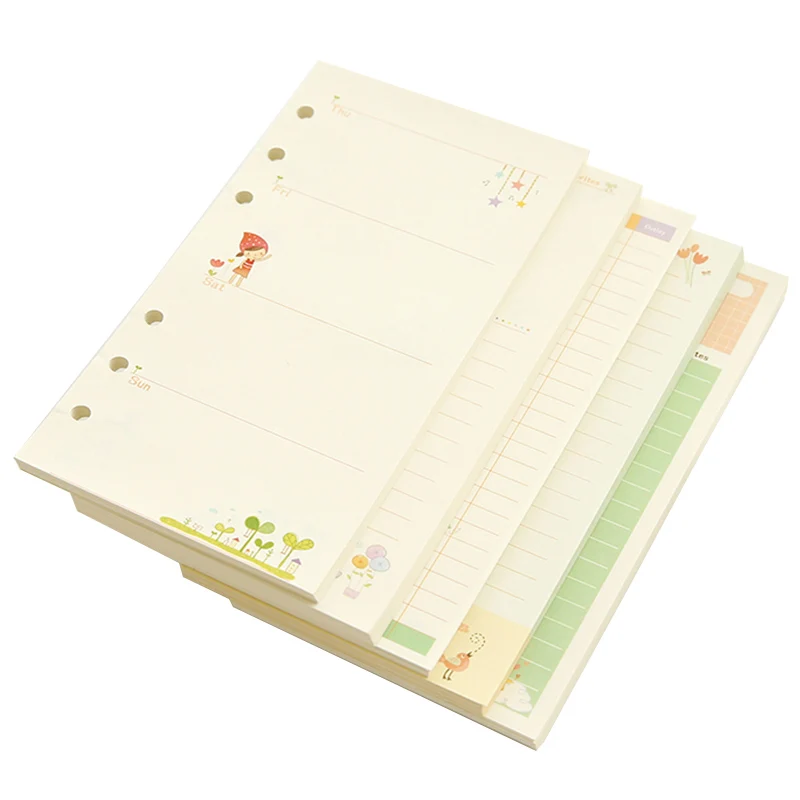 

A5 A6 Lovely color loose leaf inner spiral notebook diary coil ring binder filler paper kawaii planner todo month