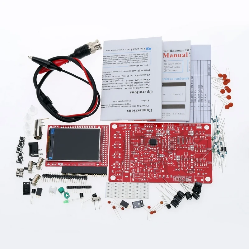 DSO138 2 4 &quotTFT цифровой карманный осциллограф комплект DIY запчасти ручной +