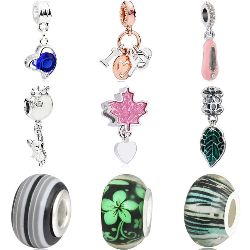 

Punk Small Alloy Owl Shell Maple Leaf Flowers Crystal Charms Beads Fit Pandora Bracelets & Bangles for Women Birthday DIY Bijoux