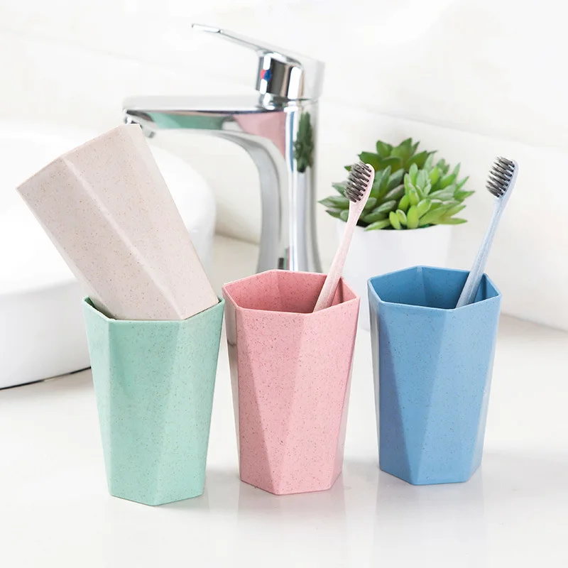 

Nordic Style Plastic Tea Cups Eco-Friendly Wheat Straw Cup Coffee Tea Milk Drink Cup Toothbrush Cup For Home Bathroom U3