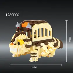 Классический Хаяо Миядзаки Япония мультфильм micro diamond building block Тоторо автобус nanoblock assemable Кирпичи Модель игрушки для подарков