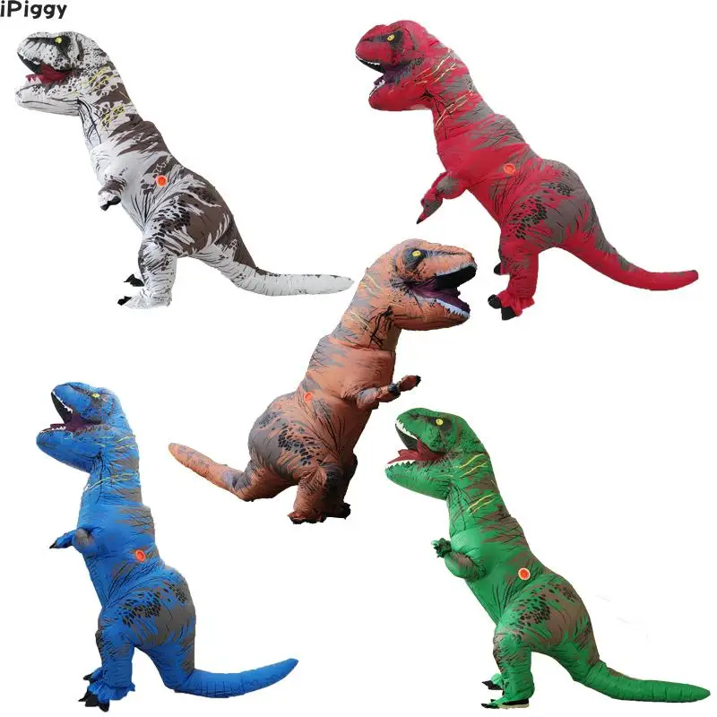 

iPiggy Inflatable Dinosaur Costume T REX Costume Jurassic World Park Blowup Dinosaur Party Cosplay Costumes For Women Men