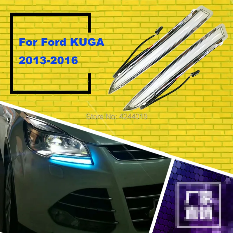 

smRKE Car Light Fog Lights Daytime Running Lights LED Light Bar For Ford Escape Kuga 2013-2016