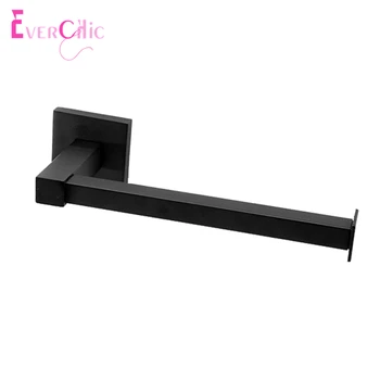 

Stainless Steel Black Paper Towel Holder Toilet Paper Holder Square Seat Paper Towel Hook Roll Paper Holder