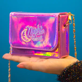 

Bentoy embroidery moon women messenger bag cool mini box purse holograms leather girl shoulder bag mini clutch party bag