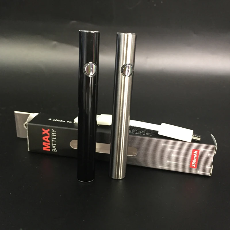 

New Max Preheat Battery Electronic Cigarette 380mAh Variable Voltage Preheating Battery for CBD Vape Cartridge Atomizer Vape Kit
