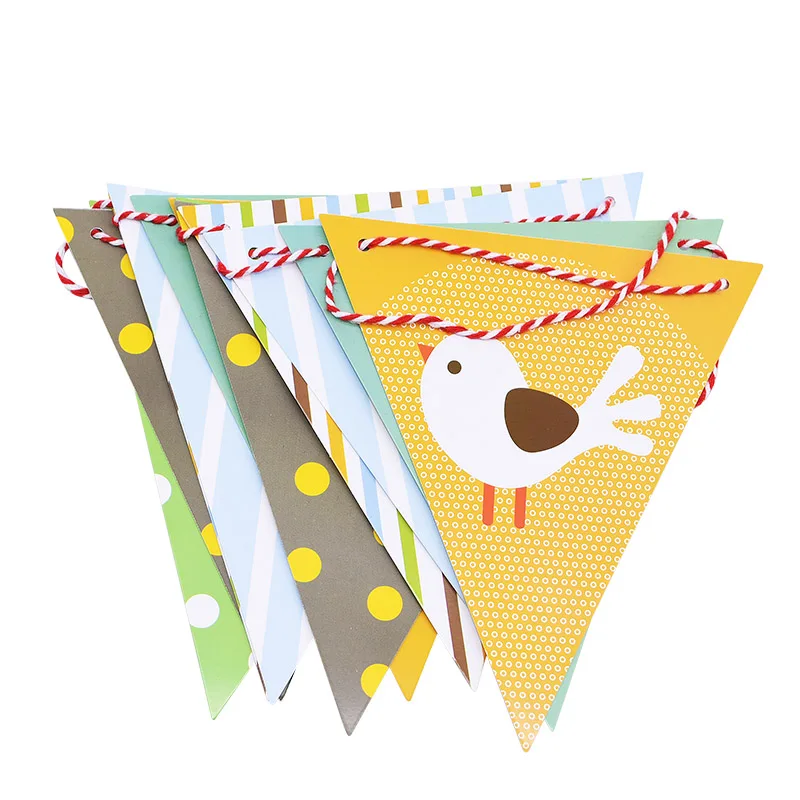 2,5 м Детские вечерние баннеры в горошек полосы шаблон с флажками бумажный Вымпел для детей день рождения Вечеринка спальня настенный Декор