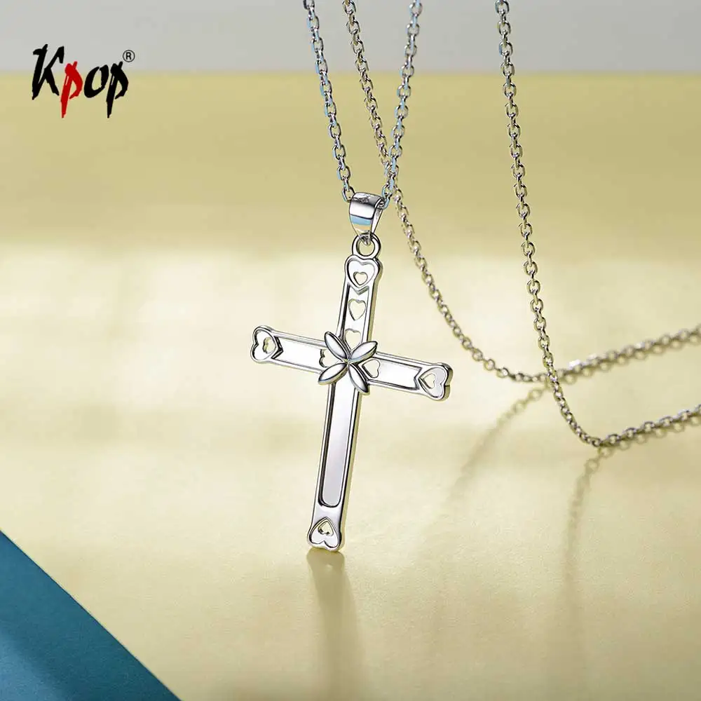 Buy Kpop 925 Sterling Silver Cross Necklace Christian