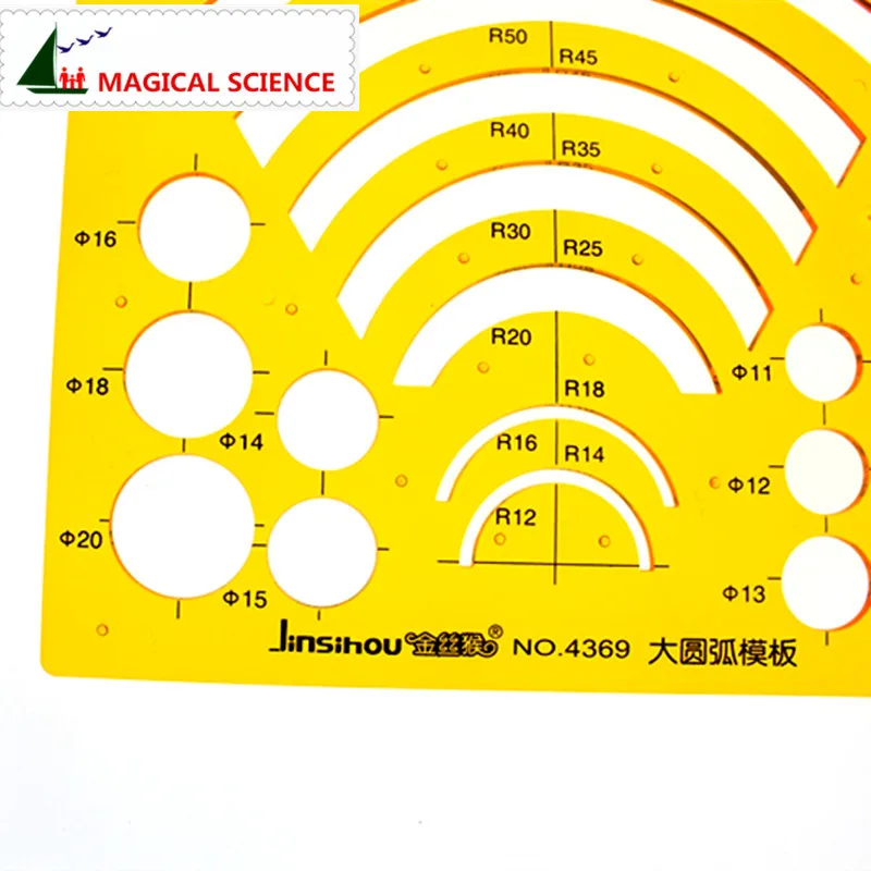 Большой Arc шаблон дугообразная рисунок линейка пластиковые дизайн шаблона для студентов гибкие JSH4369