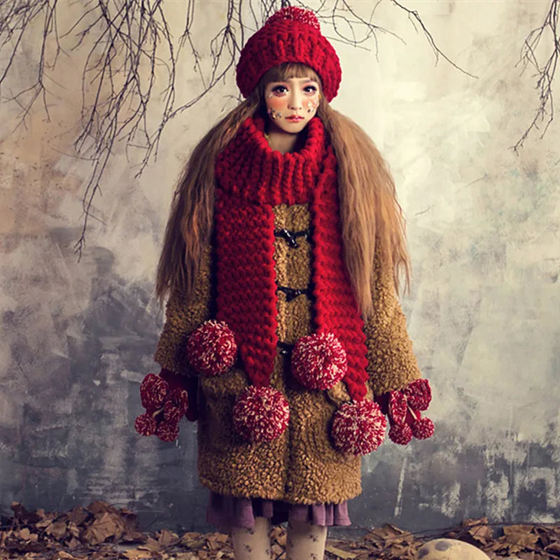 Najtaniej Czapka i Szalik i Rękawiczki BomHCS Garnitur Słodkie Kobiety Winter Warm 100% Ręcznie Dzianiny Kapelusz Czapki Prezent