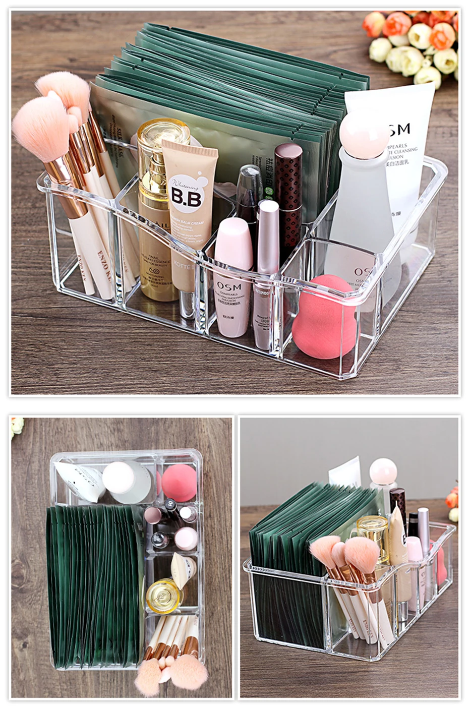 9 Lipstick Holder Display Stand Clear Acrylic Cosmetic Organizer Makeup Case Sundry Storage makeup organizer organizador  (10)