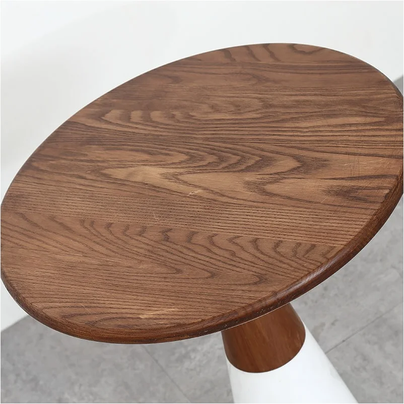 58 см (23 ") Высокий Журнальный столик/твердая древесина 45 см (18") Круглый стол с белой мраморной стопой
