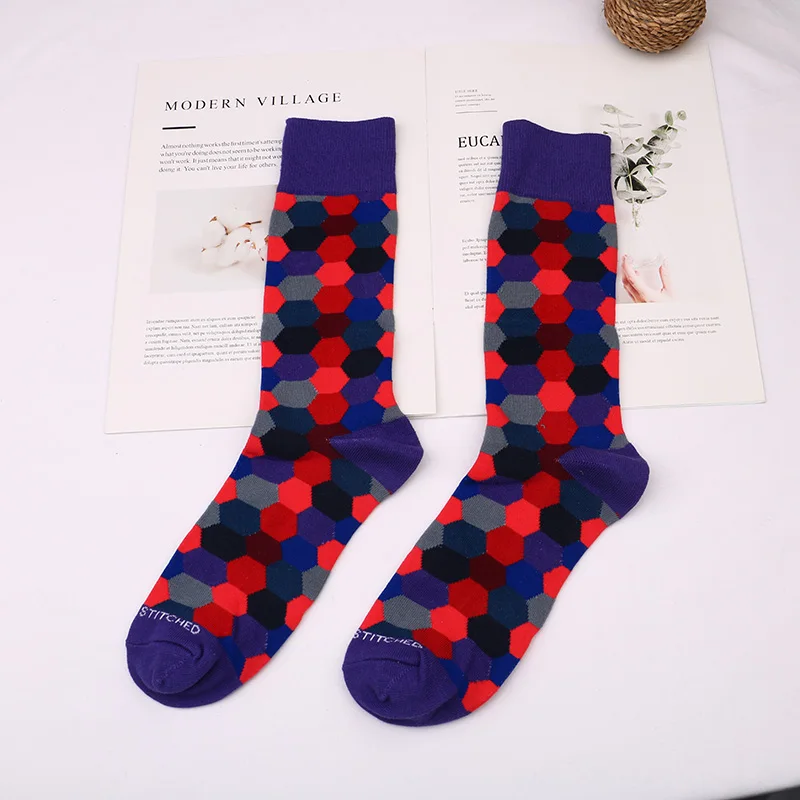 Мужские повседневные короткие счастливые носки в британском стиле из бамбукового волокна, забавные цветные антибактериальные дезодоранты, дышащие, подарки для мужчин - Цвет: Многоцветный