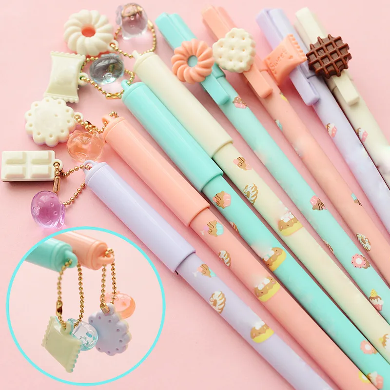

36pcs/lot wholesale Kawaii Macaron gel pen Office School Supplies Charm series Cute gel Pens for Writing for Kids Stationery