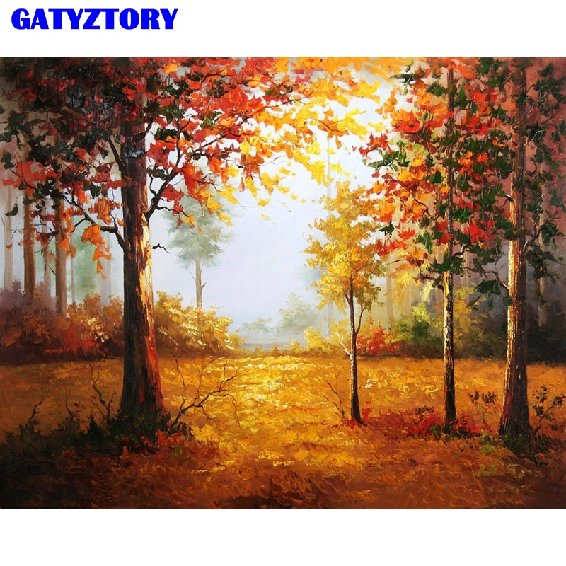 

Frameless Landscape Forest Diy Digital Painting By Numbers Kits Hand Painted Oil Painting For Home Wall Art Picture 40x50cm Arts