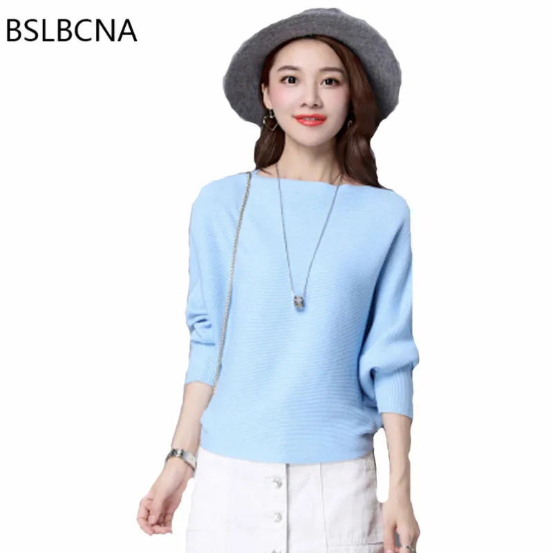 

Autumn Clothes Korean Style Loose Plus Size New Short Sweater Women Tops Knitted Clothing Casual Batwing Sleeve Pullover A205
