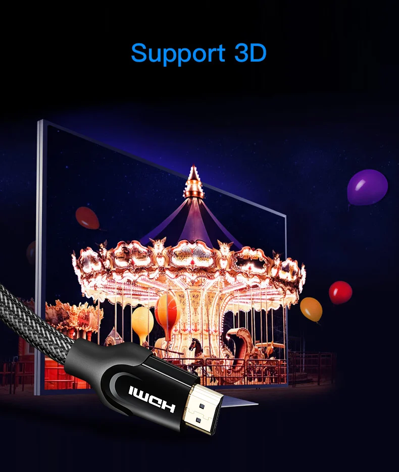 Vention hdmi-кабель HDMI в HDMI 2,0 кабель 4K для проектора Xiaomi Zend переключатель PS4 tv Box xbox 360 3 м 8 м кабель HDMI