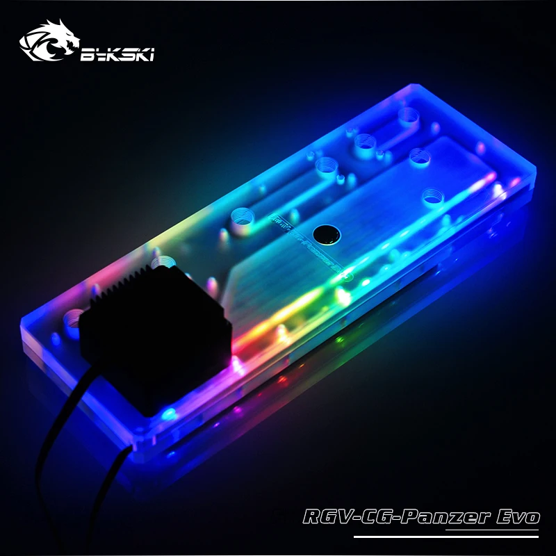 BYKSKI акриловый бак использовать для COUGAR Panzer Evo компьютерный корпус/3PIN 5 V D-RGB/Combo DDC насос крутой водный канал решение