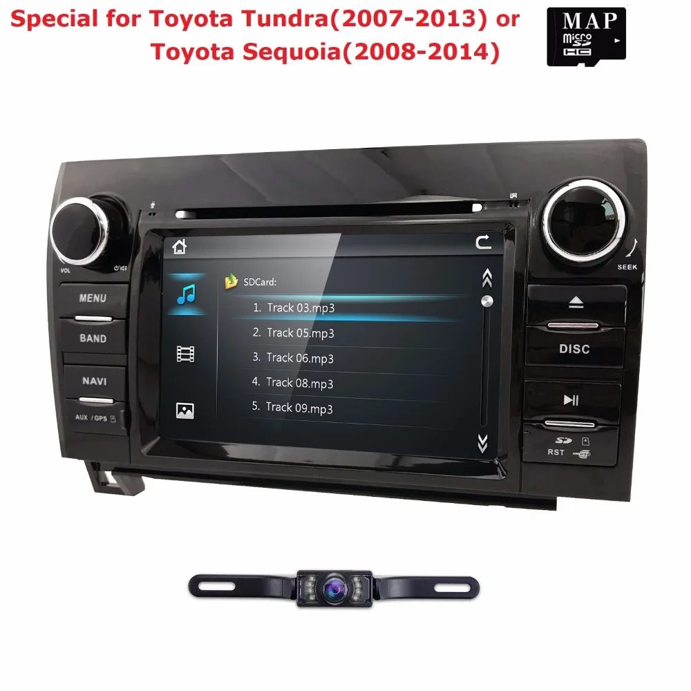 Sale Cam+In Dash Car DVD GPS Player Navigation Radio Stereo For Toyota Tundra(2007-2013)/Sequoia(2008-2014) RDS AM/FM 3G SWC IPOD CAM 3