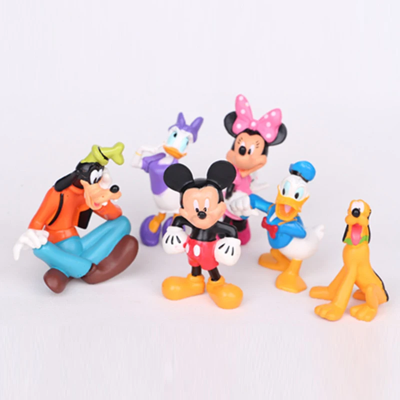 Детские игрушки Disney 6 шт./компл. милые мини Клубные Микки Маус Минни Дональд Дак
