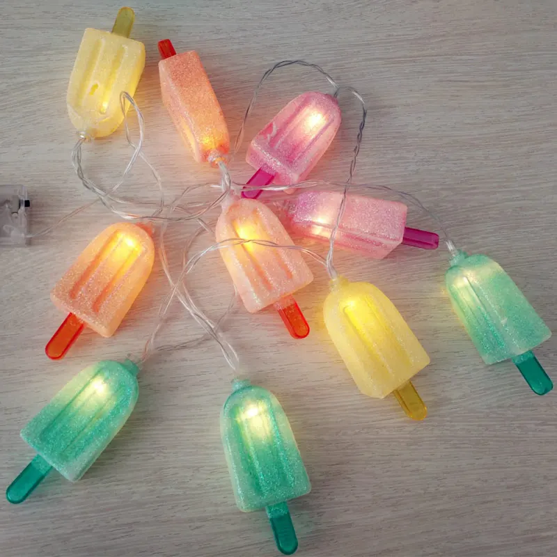 

String Light with 10 LED Ice Cream Shape Lamp Room Garden Christmas Wedding Decoration DAG-ship
