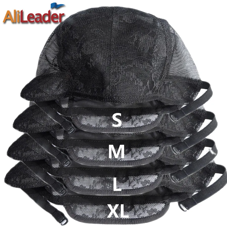 

New Selling XL/L/M/S Weaving Hair Net Adjustable Wig Caps For Making Wigs Quality 10 Pcs/Lot Swiss Lace For Wig Making Materials