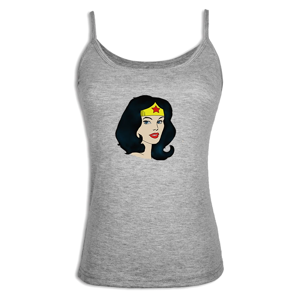 Женский хлопковый топ майка с круглым вырезом Diana Prince Wonder для фитнеса|Топы| |