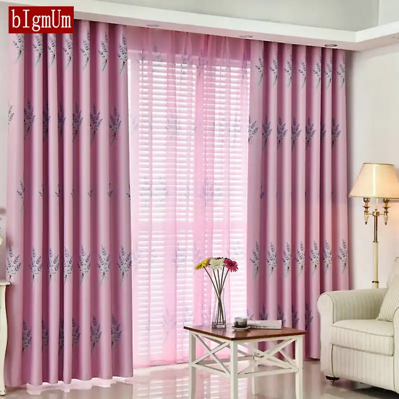 Romantic Lavender Rustic Style Curtains For Living Dining Room