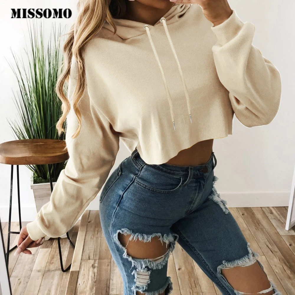 

MISSOMO Womens Sweatshirts Hoodies Long Sleeve Casual Pullovers Sweatshirt Cropped Sweatshirt Hooded Top oversized hoodie