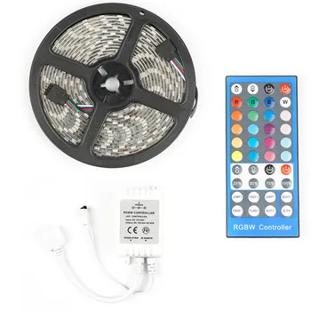 

5M RGB LED Strip Light 12V Waterproof RGB+Warm/Cold White Flexible Tape Light 5050SMD 300 Led+40Keys Remote Controller