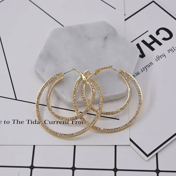 

Big circle exaggerated punk double fashion charms earrings