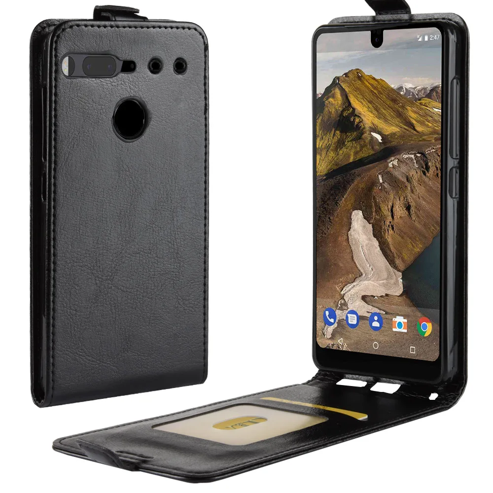 

Luxury Vertical PU Leather Case Cover For Essential Phone PH-1 Flip Wallet Holster Card Slot Capa Fundas