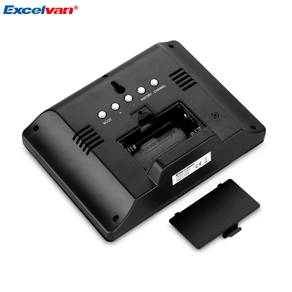 EXCELVAN Wireless Thermometer Hygrometer Weather Station Forecast Temperature Humidity Tester Clock Alarm Indoor Outdoor Clock10