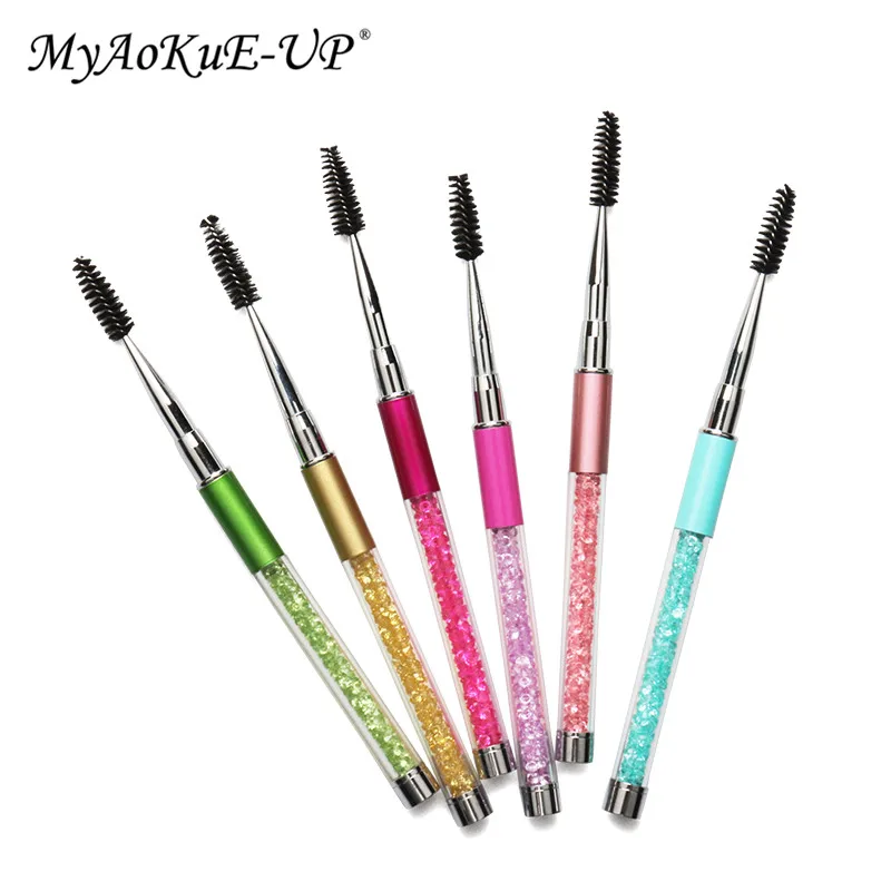 Rhinestone Lash Brush Reusable Eyelash Brushes Mascara Wand Applicator Eyelash Extension Makeup Tool 5