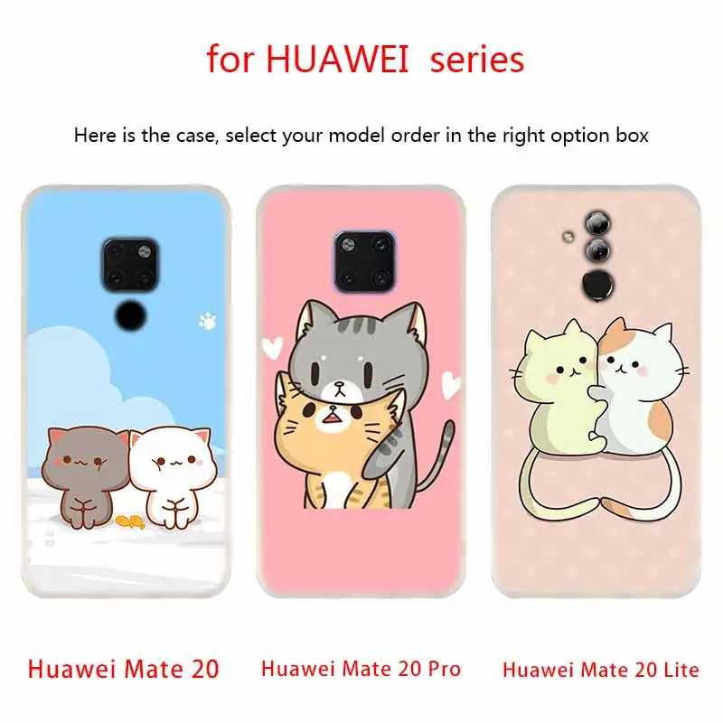 Kawaii Molang мультфильм аниме собака Кот Мягкие силиконовые чехлы для Huawei Mate 10 Lite 20 Pro Y5