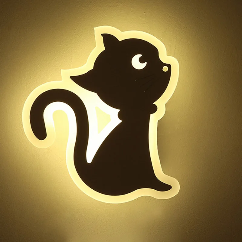 

Cartoon Deer Cat Kids Night Light Creative Acrylic Wall Light Sconce Wandlamp LED Modern Bedroom Bedside Lamp Restaurante Lights