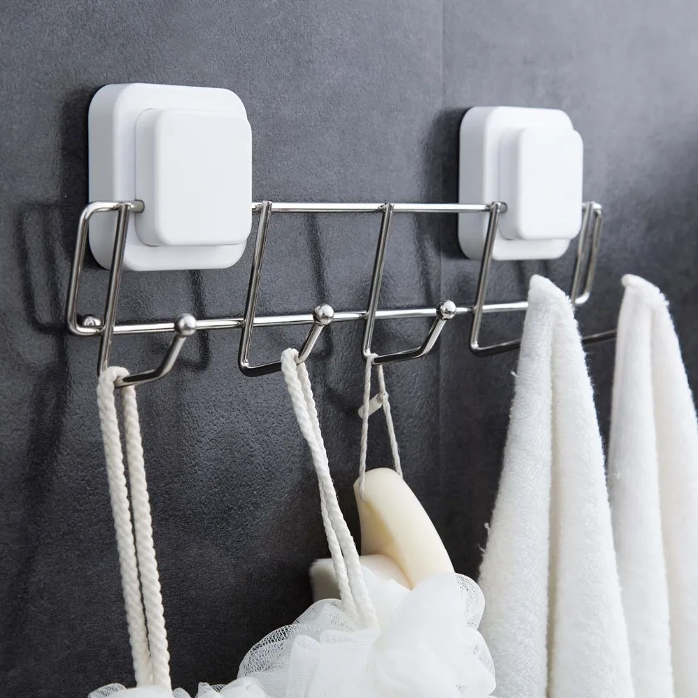 

Bathroom 5 Hooks Hanger Coat RobeTowel Holder Home Storage Shelf Rack Hook Clothes Cooking Tools Holder Organizer