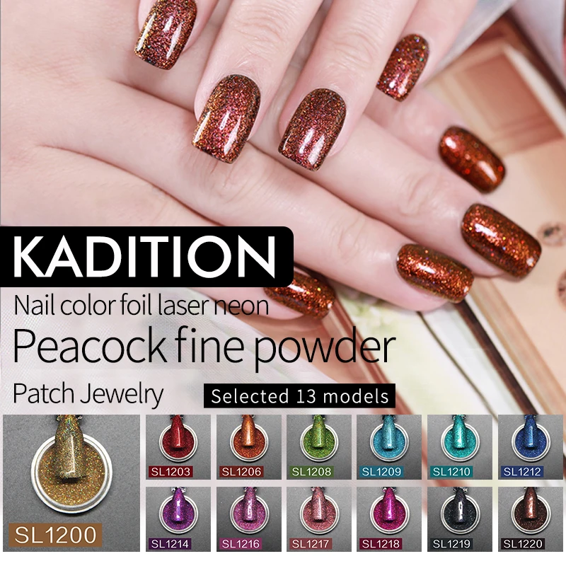 

KADITION New Super Shiny Nail Art 1G Decoration for Nails Shape Powder Nail Glitter Colorful Mixed Sequins Glitter Nail Powder