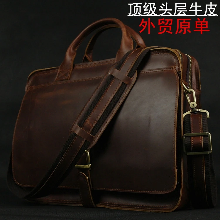 

Luxury Italian Genuine Leather Men's Briefcase Business Bag Leather laptop briefcase Men Shoulder Bag Messenger Bag Tote Handbag