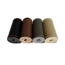 Car Styling Micro Fiber Leather DIY 39 40cm Car Steering Wheel Covers With Needle And Thread