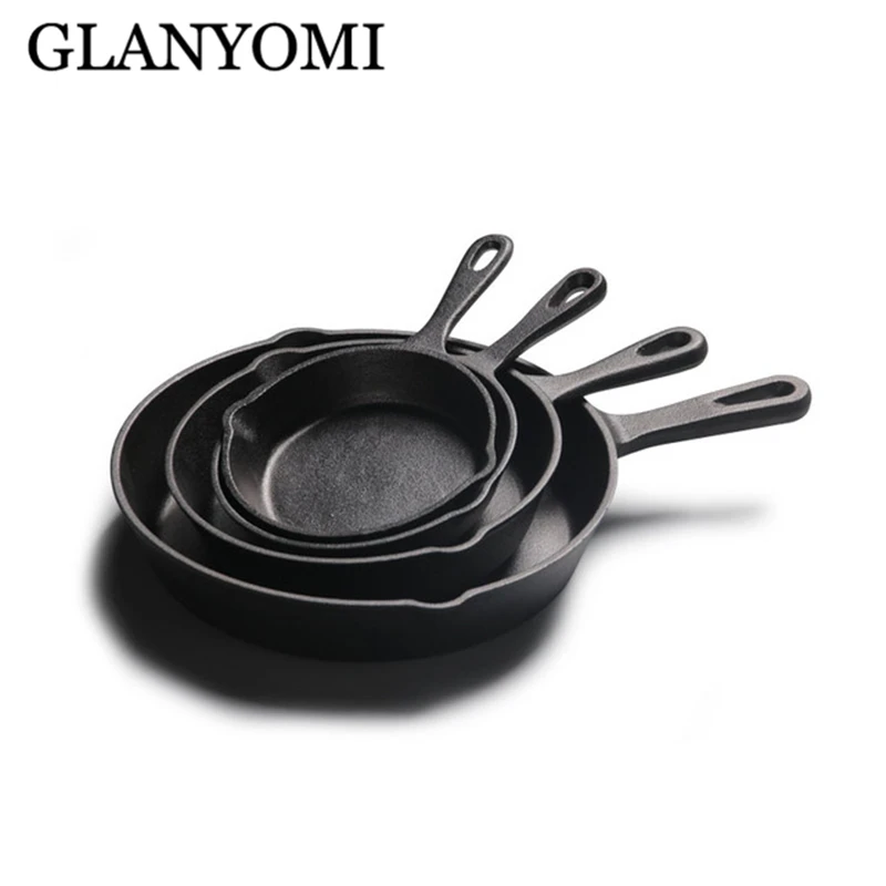 

Cast Iron Non-stick 14-26CM Skillet Frying Pan for Gas Induction Cooker Egg Pancake Pot Kitchen&Dining Tools Cookware Tamagoyaki