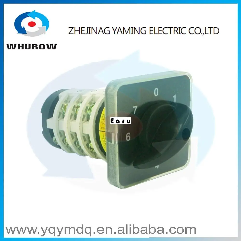 

YMZ12-25/4 electrical Combination switches Changeover rotary cam switch 4 pole position sliver contacts high voltage wenzhou