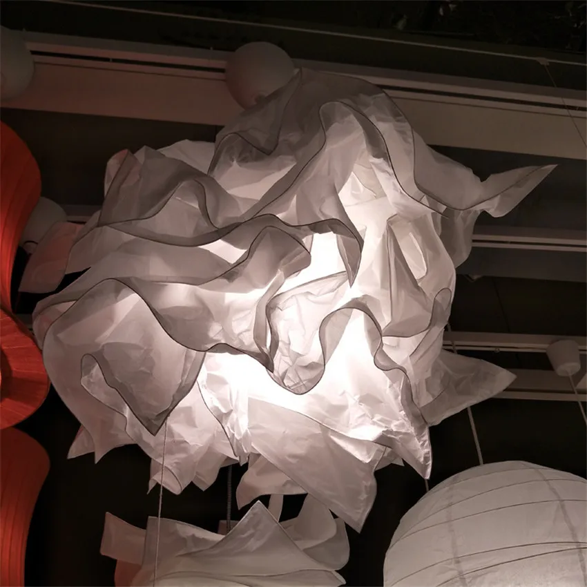 Ручной работы DIY Krusning бумажные подвесные светильники белый абажур спальня ресторан облако кулон бумажный светильник декоративный светильник